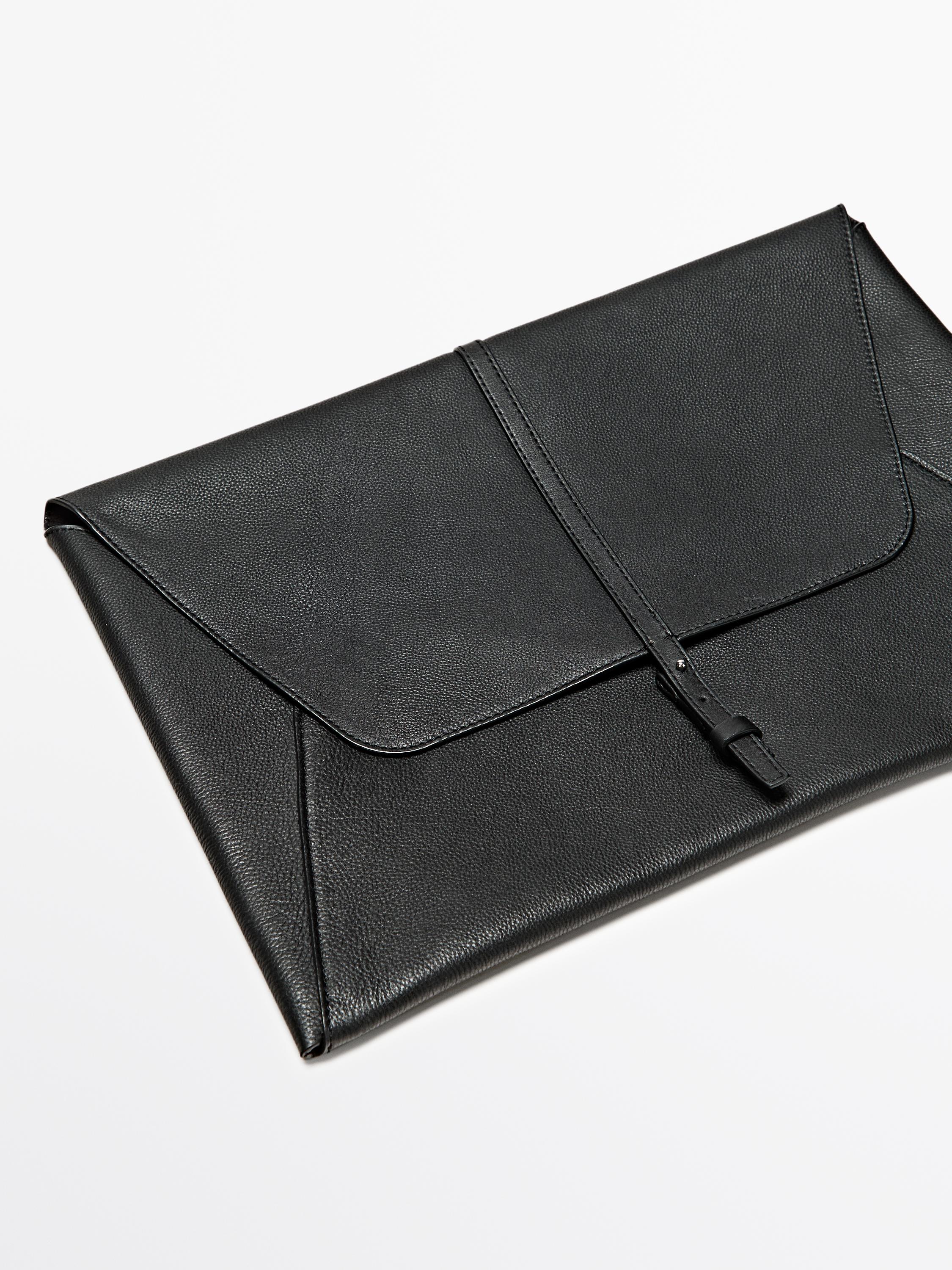 Étui pour ordinateur portable en cuir bovin finition nappa